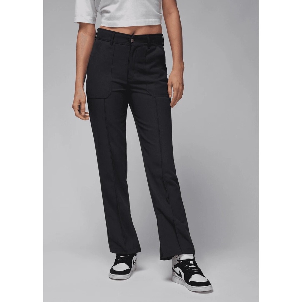 Jordan Womens Flight Woven Pants Black Zipper Hem High Rise FN5446-010 Size M